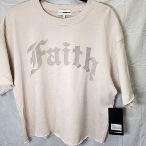 Faith Connexion Oversized 'Faith' Tee in Pale Pink